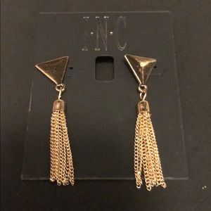 Gold hanging earrings